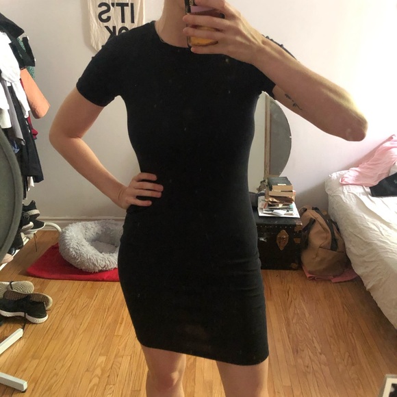 Everlane Pima Rib Black Mini Dress - Picture 5 of 7